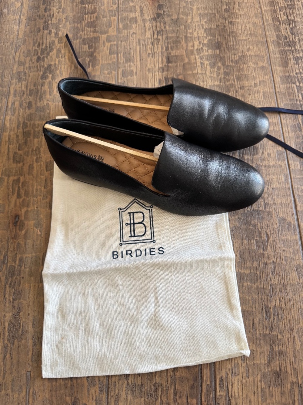 Birdies Black Leather Loafers - NIB